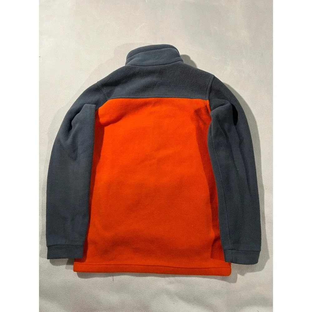 Columbia Kids Fleece Jacket Orange Gray Full Zip Youth Size L 14 16